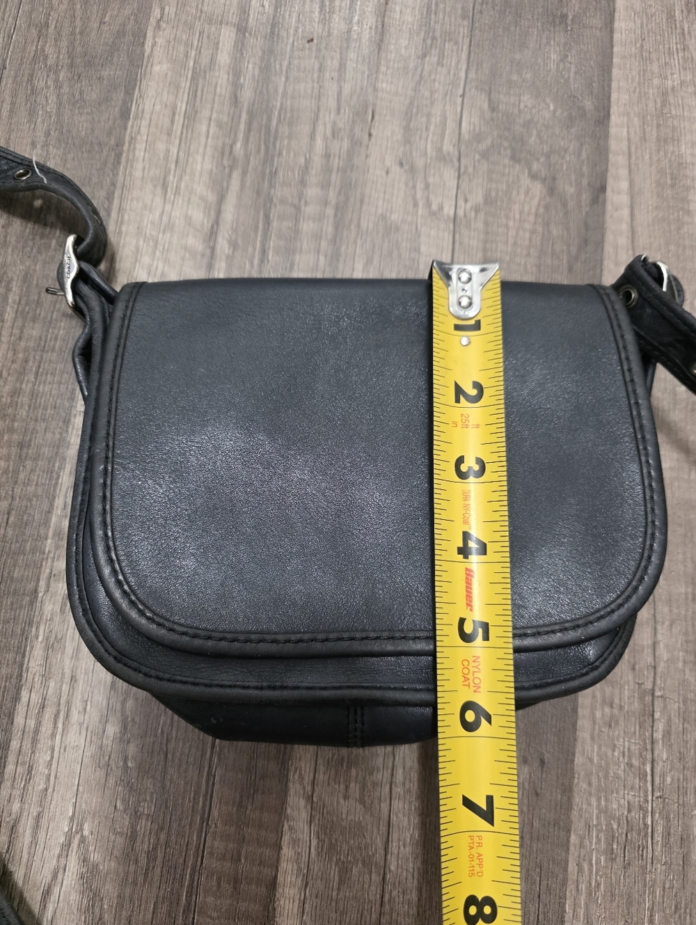 Vintage 90s COACH LUNE SADDLE BAG mini Classic Black Leather Crossbody Y2K - Picture 7 of 16